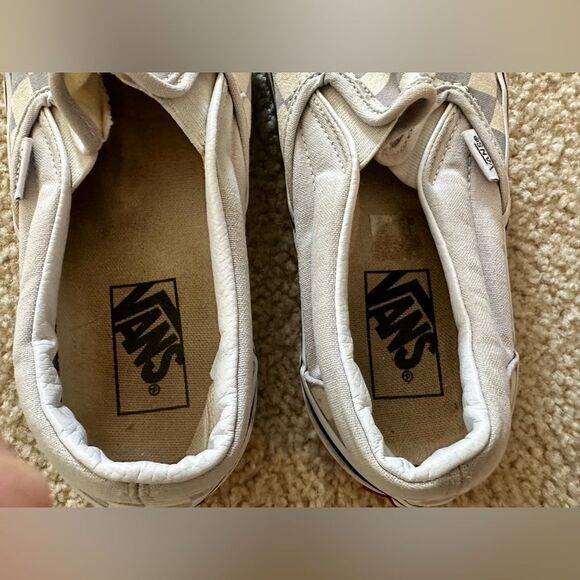 Gray and white checkered vans sz 6.5 youth - Picture 5 of 7